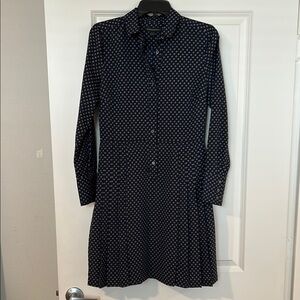 Navy Patterned Women's Dress